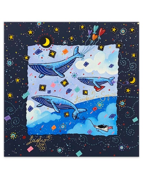 Andrea Agostini - Luglio - Arrivano i sogni - 25x25 cm - blu