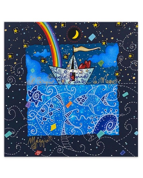Andrea Agostini - Maggio - Il sogno... la magia - 25x25 cm - blu