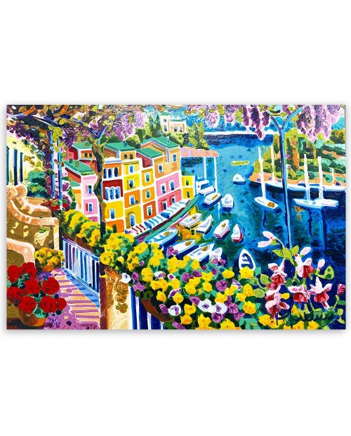 Athos Faccincani - Ammirando Portofino tra mille fiori - 40x60cm