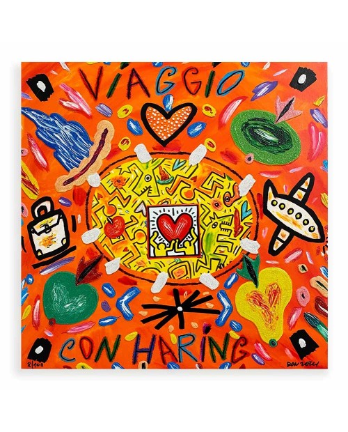 Bruno Donzelli - Viaggio con Haring - 40x40 cm