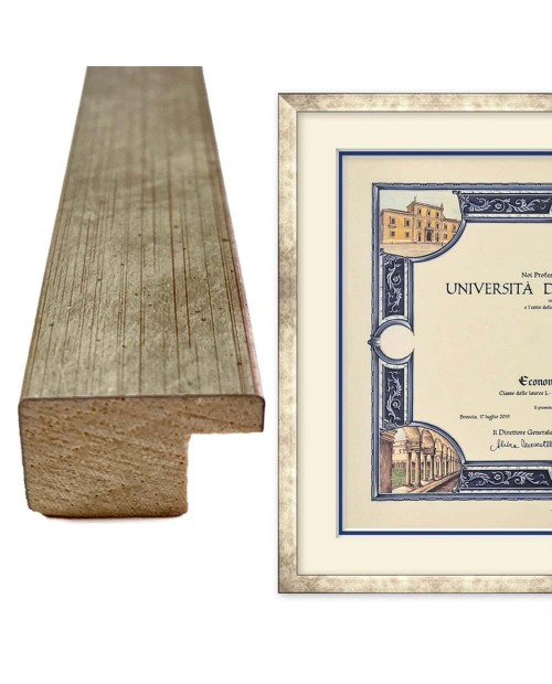 Cornice argento patinato