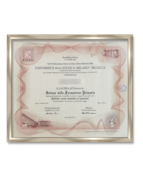 Cornice liscia per diplomi argento