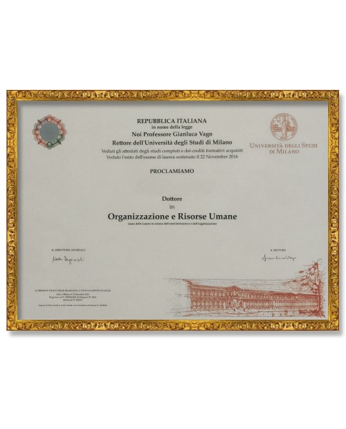 Cornice classica per diplomi oro-21x29,7 cm