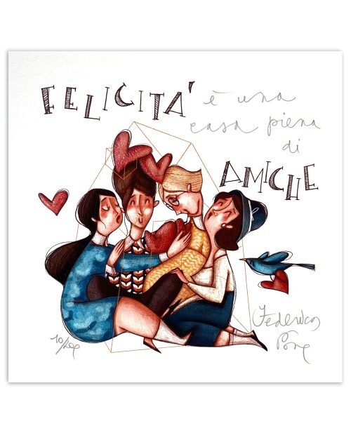 Federica Porro - Felicità è una casa piena di amiche - 4 - 20x20 cm