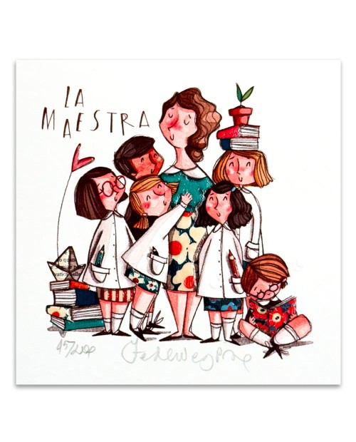 Federica Porro - La maestra - 14x14 cm