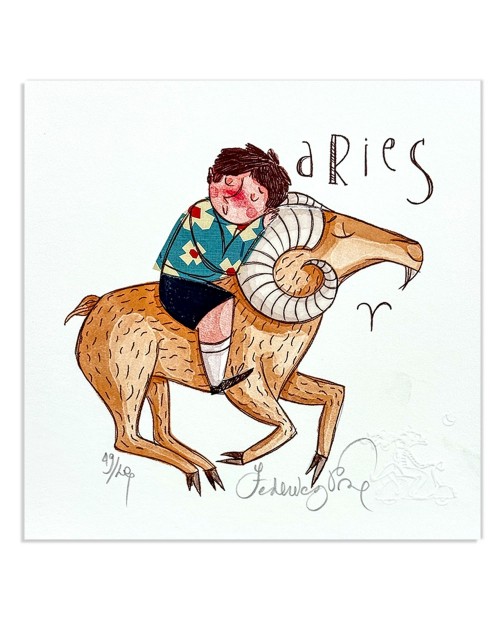 Federica Porro -Aries (lui) - 20x20 cm