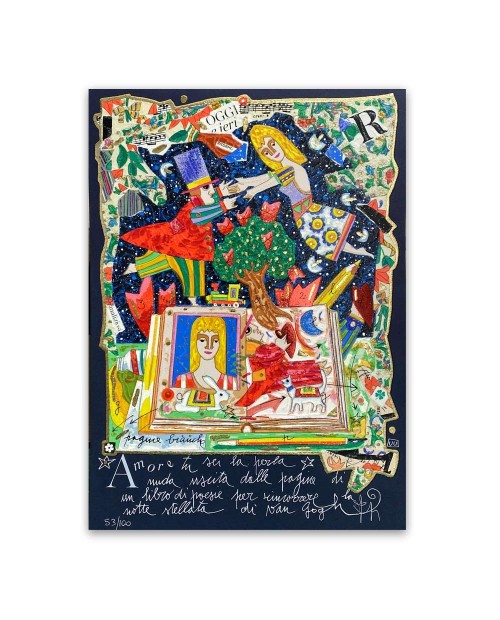 Francesco Musante - Amore tu sei la perla - 25x35 cm nero