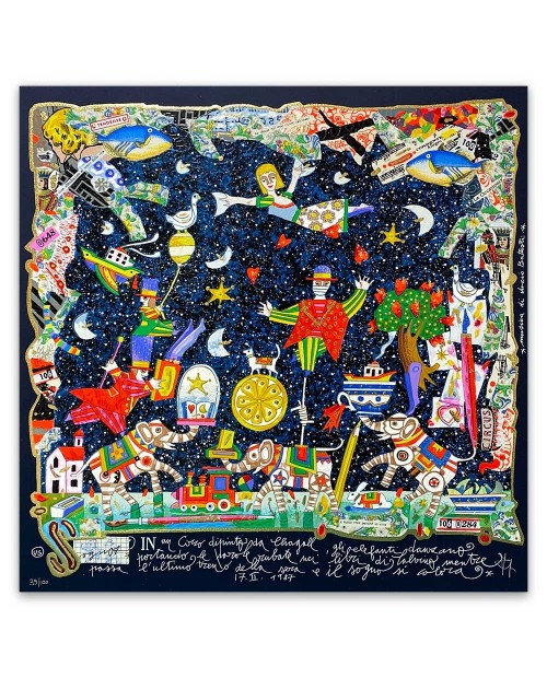 Francesco Musante - In un circo dipinto da Chagall - 50x50  cm - nero
