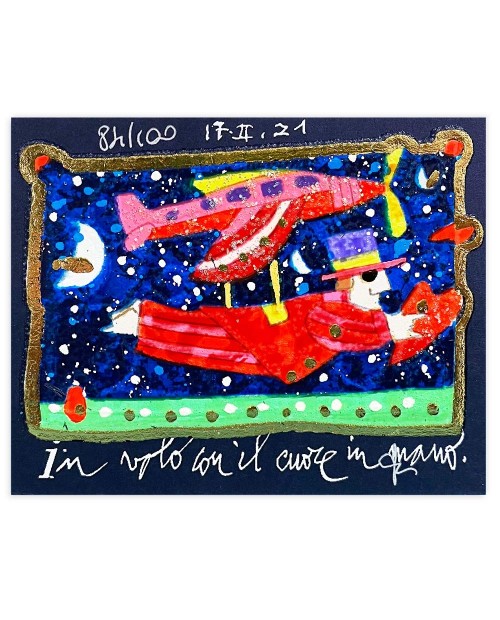 Francesco Musante - In volo con il cuore in mano - 8x10 cm nero