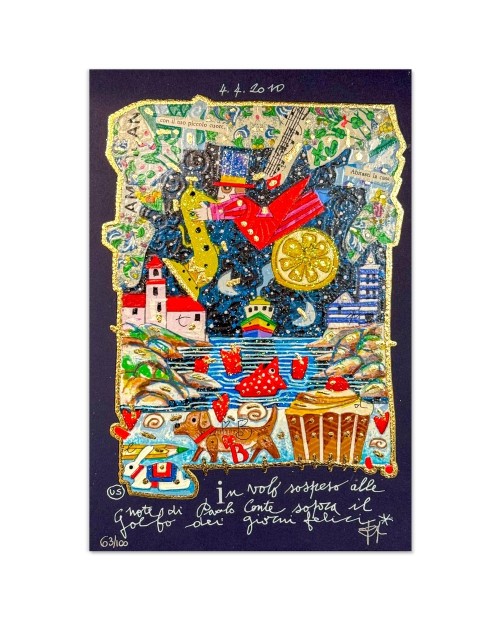 Francesco Musante - In volo sospeso - 20x30 cm - nero