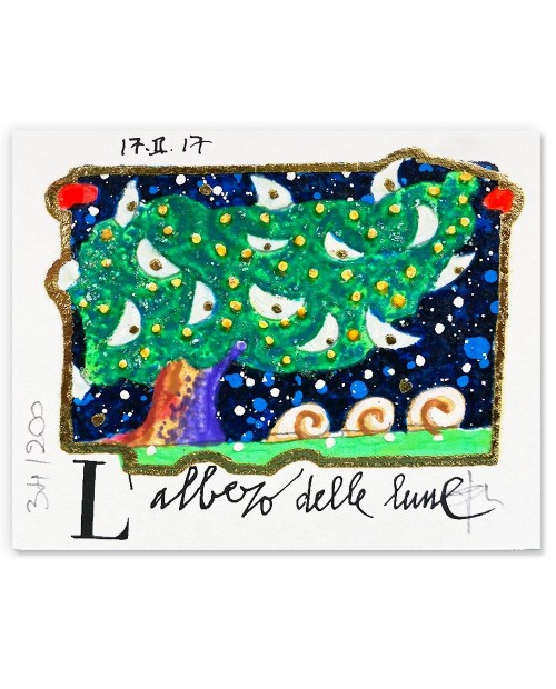 Francesco Musante - L'albero delle lune - 8x10 cm bianco