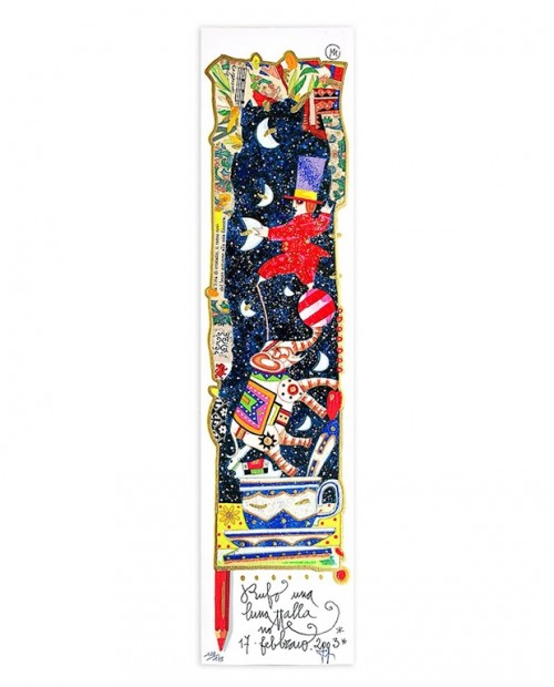 Francesco Musante - Rubo una luna alla notte - 12x50 cm bianco