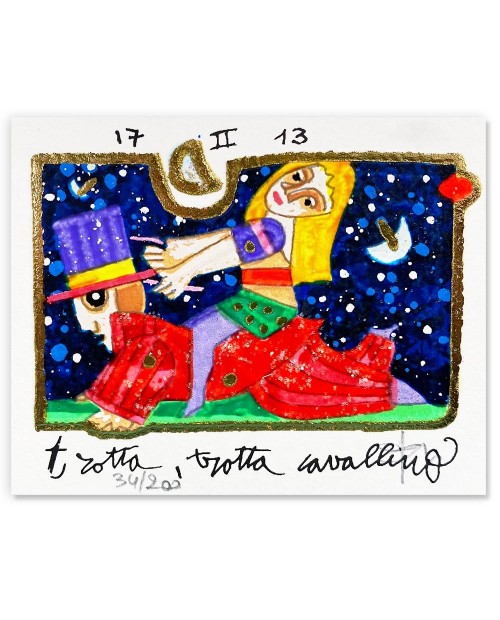 Francesco Musante - Trotta, trotta cavallino - 8x10 cm bianco