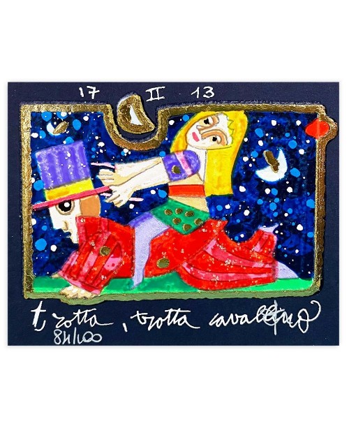 Francesco Musante - Trotta, trotta cavallino - 8x10 cm nero