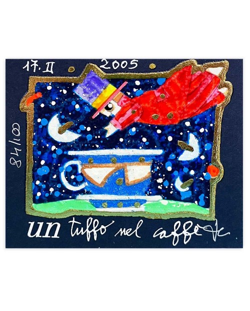 Francesco Musante - Un tuffo nel caffè - 8x10 cm nero