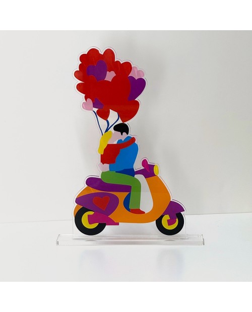Marco Lodola - Kiss in motion - 31,3x42,3 cm