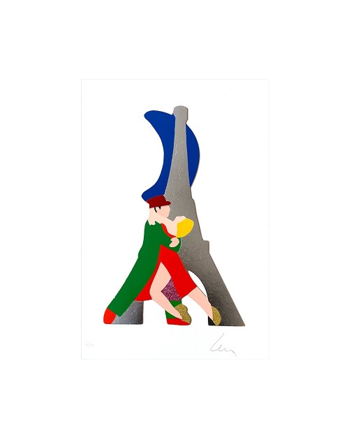 Marco Lodola - Lovers in Paris - 30x45 cm - serigrafia