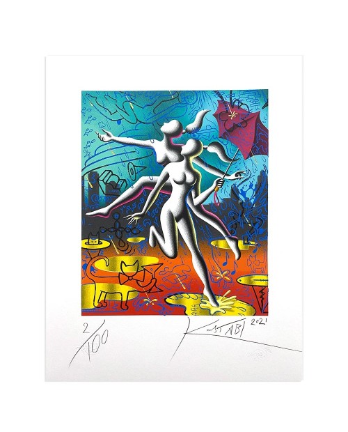 Mark Kostabi - Samantha and Sabrina - 35x45 cm