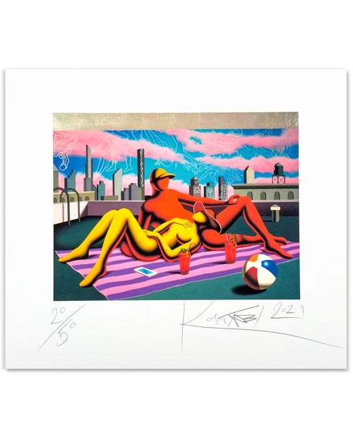 Mark Kostabi - Silver lining - 48x43 cm