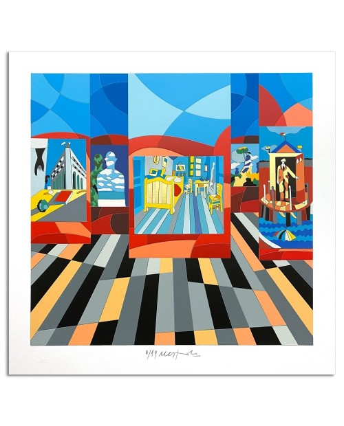 Ugo Nespolo - Storie di sogni - 70x70 cm